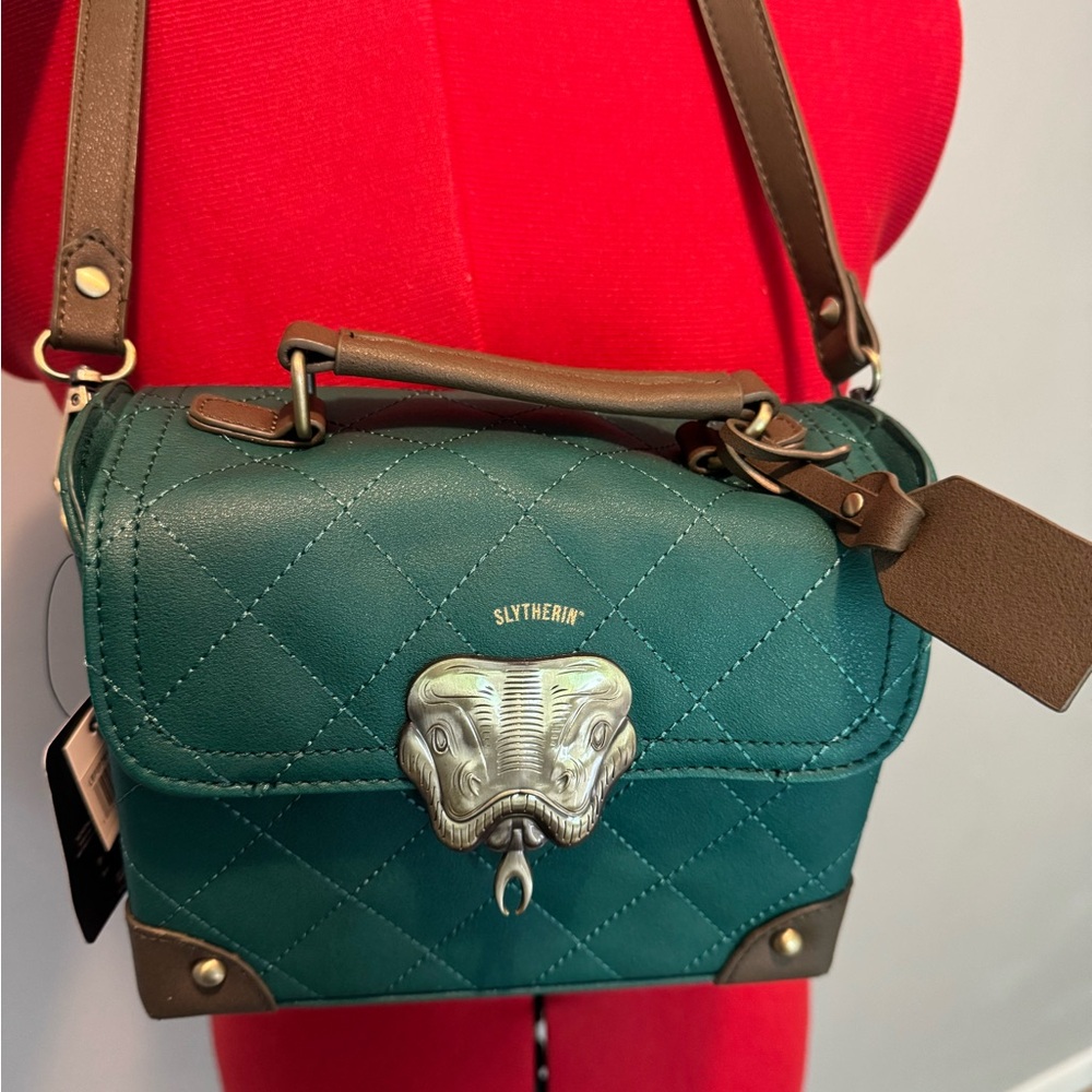 Slytherin Green Quilted Crossbody Bag